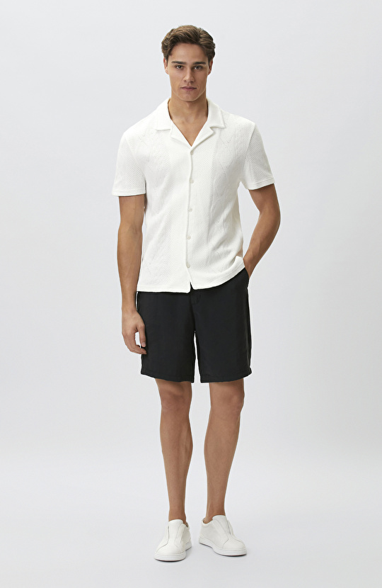 Siyah Slim Fit Modal Şort