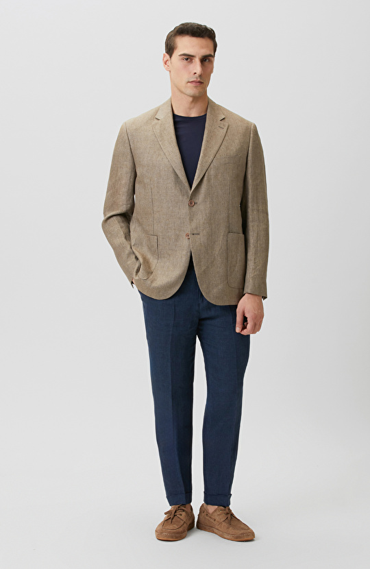 Lacivert Keten Pantolon