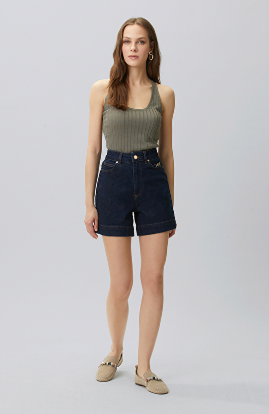 Khaki Swimmer Form Jacquard Knitwear Undershirt