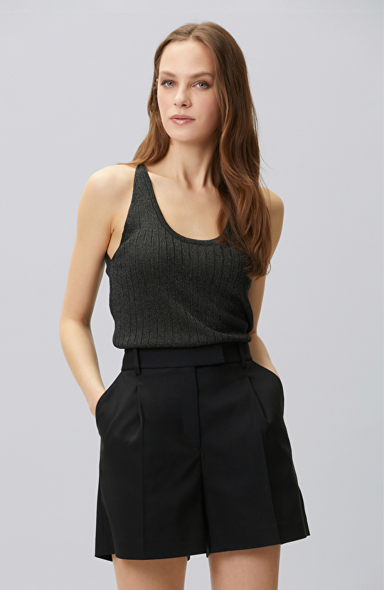 Black Swimmer Form Jacquard Knitwear Undershirt