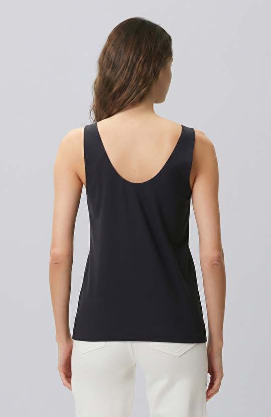 Navy Blue String Strappy Satin Blouse