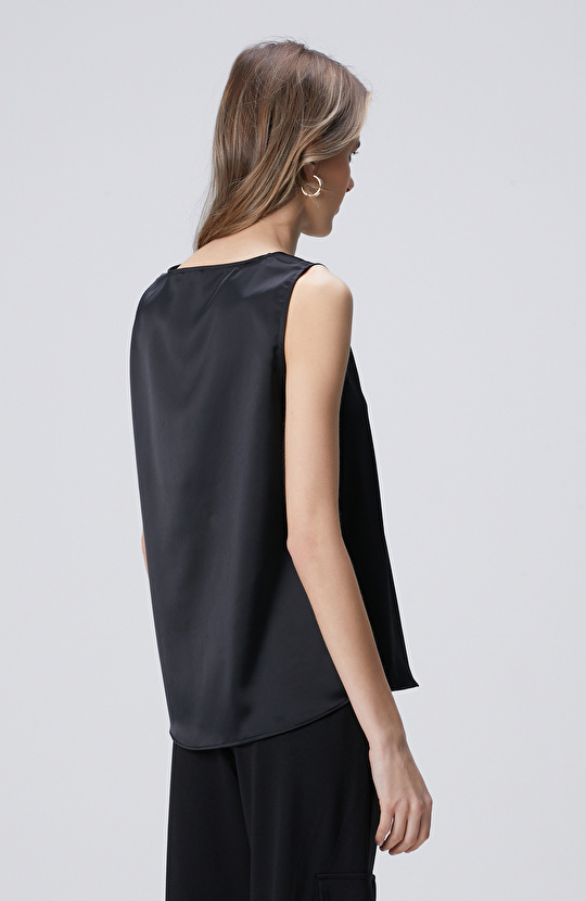 Siyah Kalın Askılı Basic Bluz