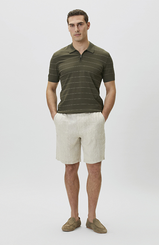 Naturel Keten Comfort Şort