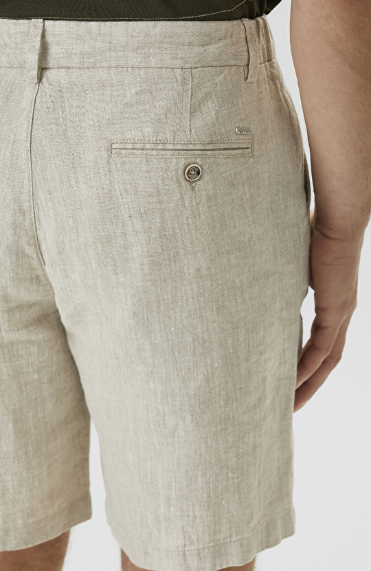 Naturel Keten Comfort Şort