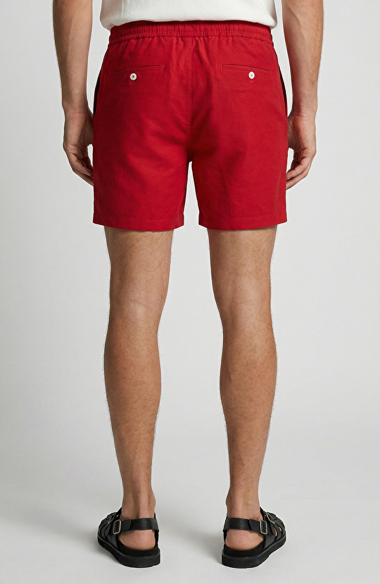 Kırmızı Beli Lastikli Comfort Şort