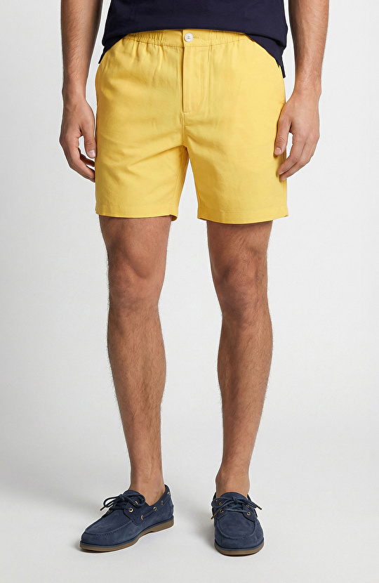 Sarı Beli Lastikli Comfort Şort