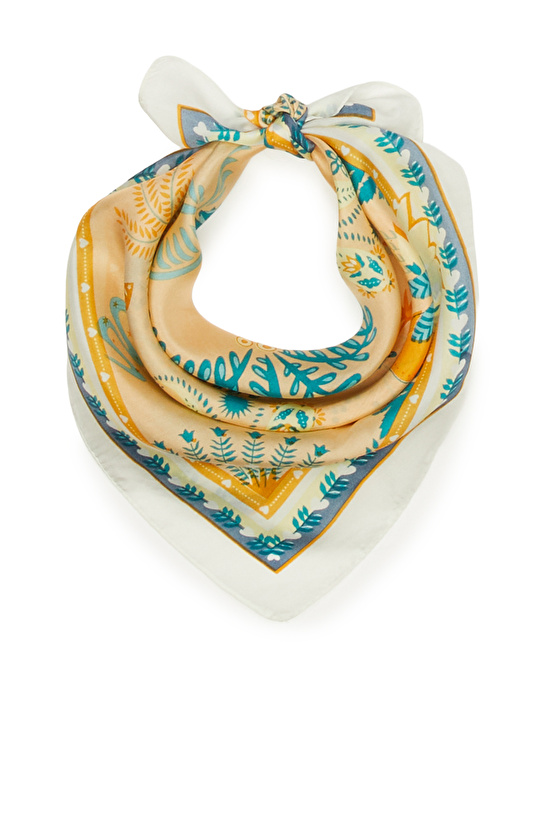 Colorblocked Kadın İpek Fular