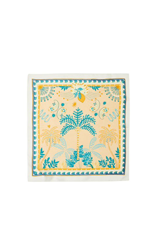 Colorblocked Kadın İpek Fular