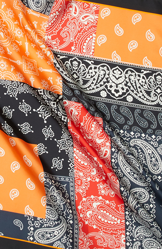 Renkli Kadın Twill İpek Fular