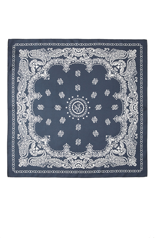 Lacivert Kadın Twill İpek Fular