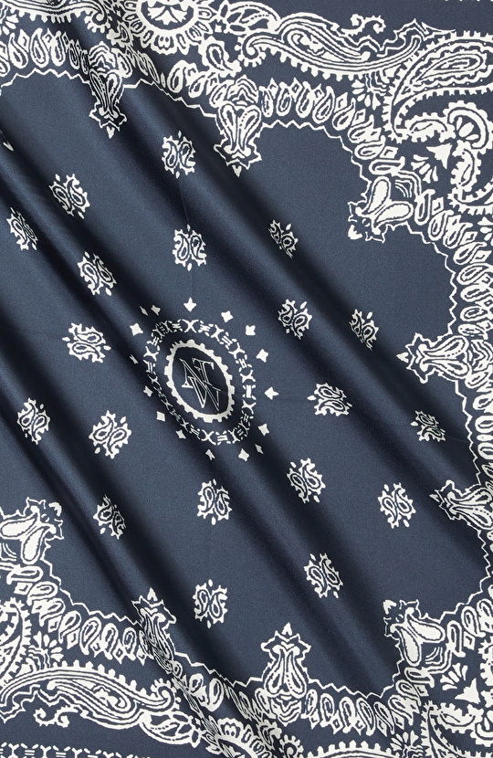 Lacivert Kadın Twill İpek Fular