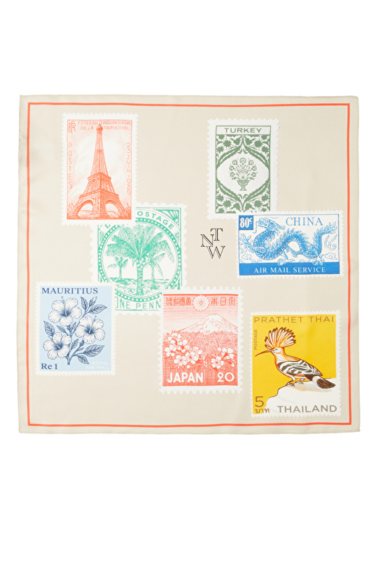 Renkli Kadın Twill İpek Fular