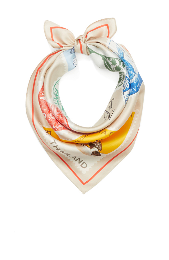 Renkli Kadın Twill İpek Fular