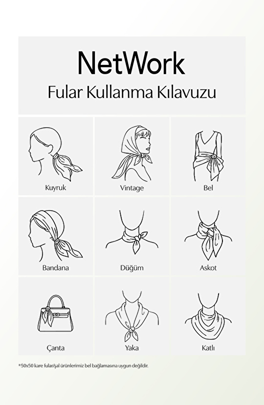 Renkli Kadın Twill İpek Fular