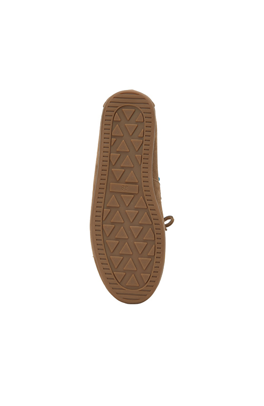 Tütün Taşlı Püsküllü Kadın Süet Loafer