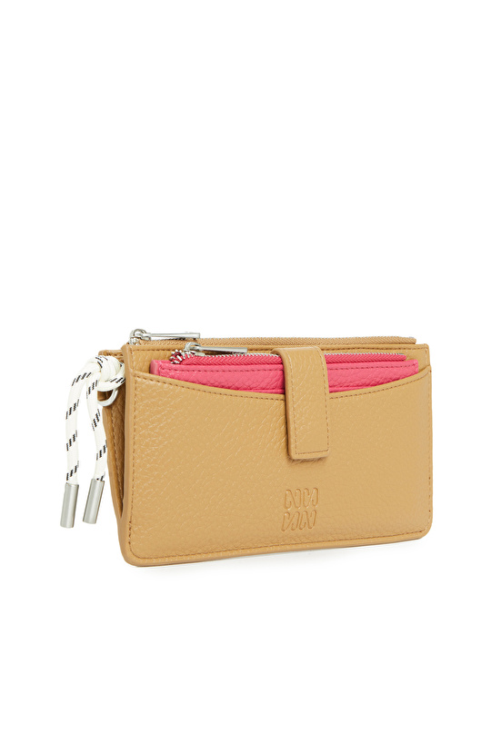 Vizon Kartlık Detaylı Kadın Cüzdan