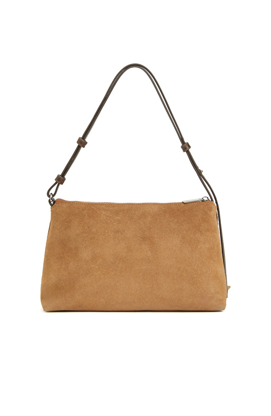 Camel Püskül Detaylı Kadın Süet Çanta