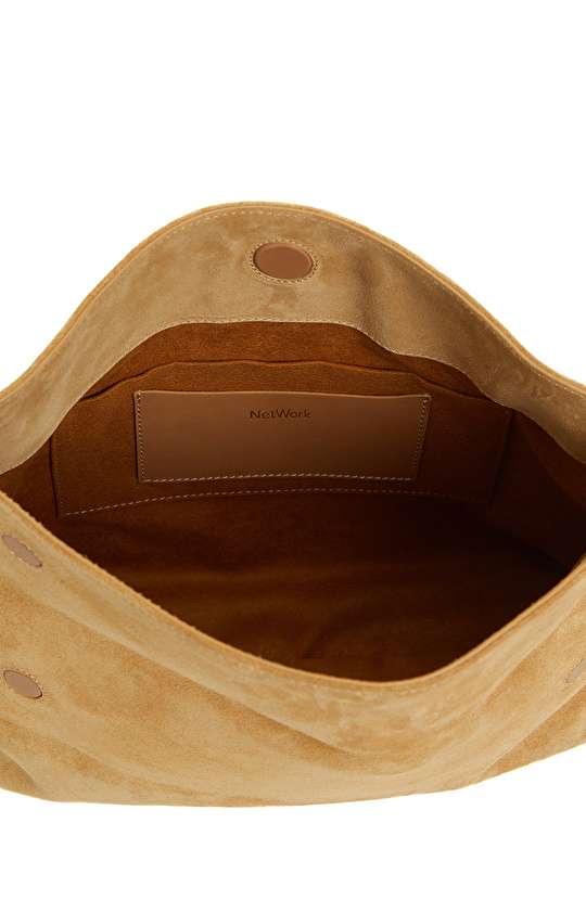 Hardal Kadın Süet Clutch