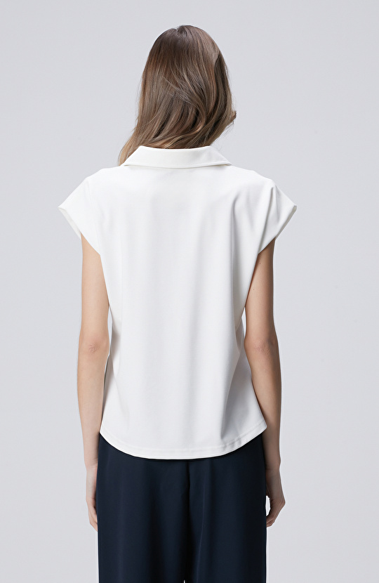 Kırık Beyaz Modal Karışımlı Sweatshirt