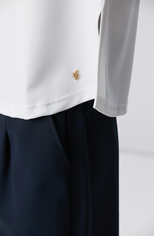 Kırık Beyaz Modal Karışımlı Sweatshirt