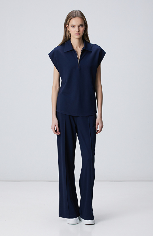 Lacivert Modal Karışımlı Sweatshirt