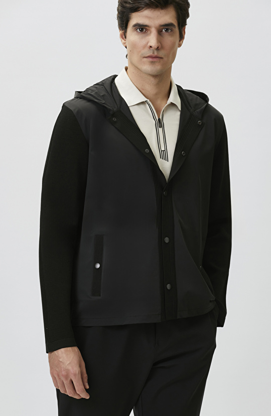N-Tech Black Knit Coat