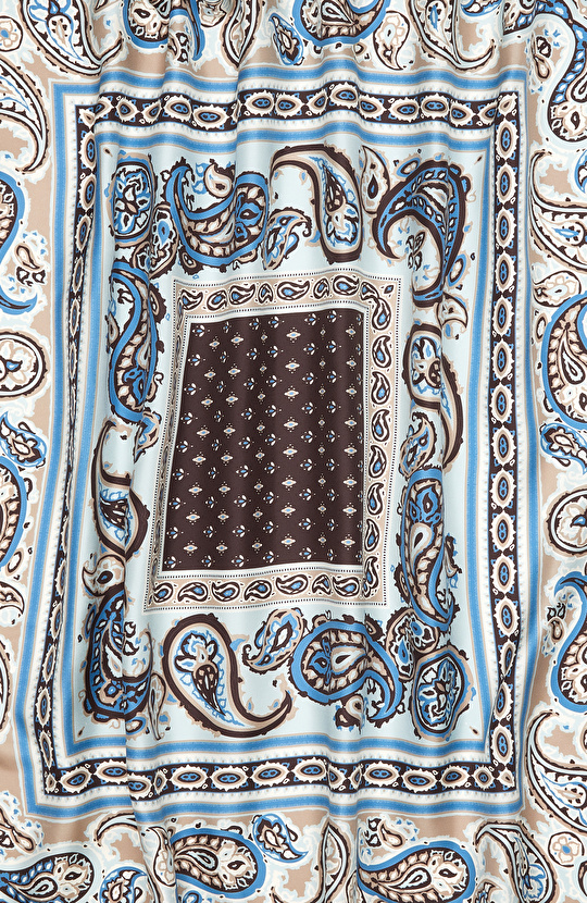 Renkli Twill İpek Eşarp