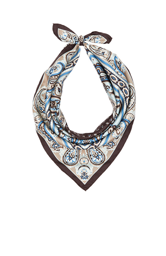 Renkli Twill İpek Eşarp