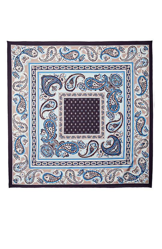 Renkli Twill İpek Eşarp