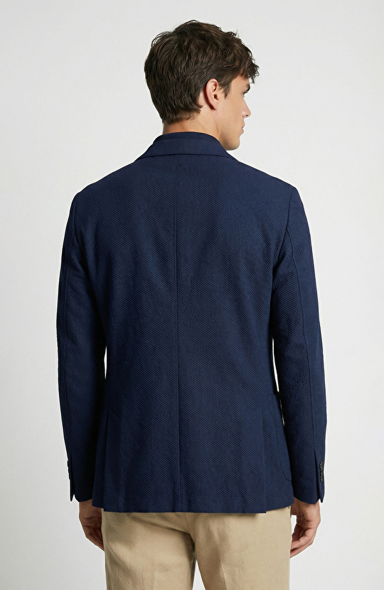 N-Tech Lacivert Çift Yırtmaç Örme Ceket