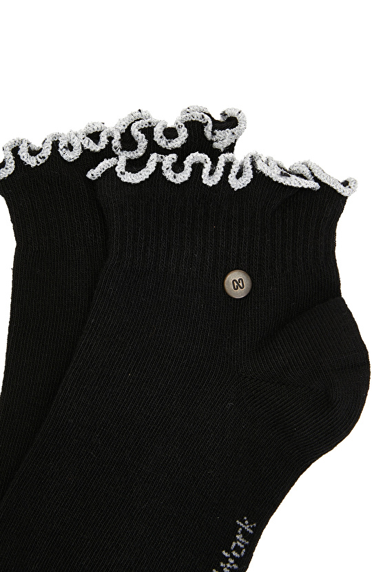 Siyah Metal Logolu Kadın Çorap