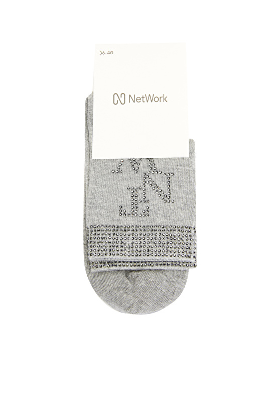 Gri Taşlı Kadın Çorap