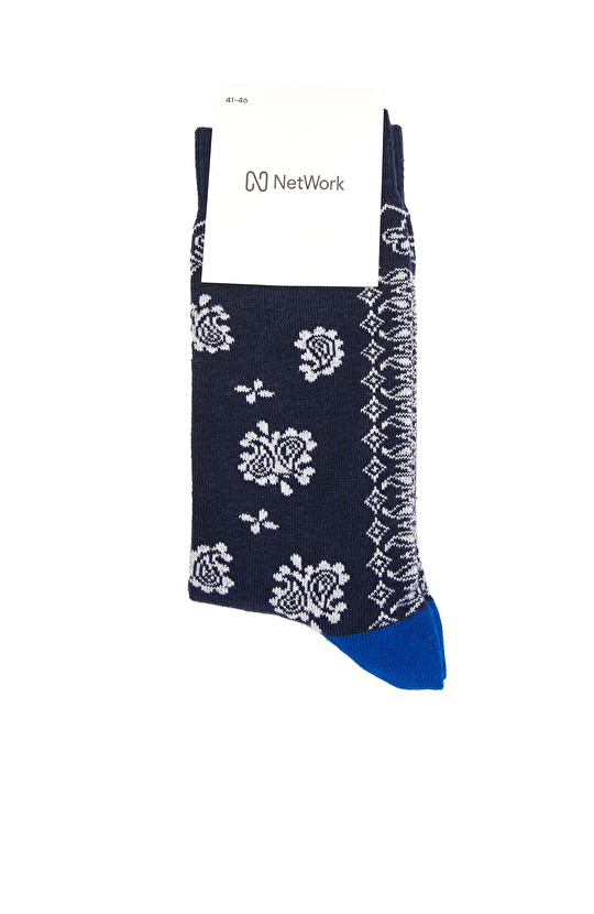 Lacivert Desenli Erkek Çorap