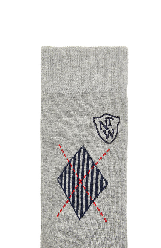 Renkli Baklava Desenli Erkek Çorap