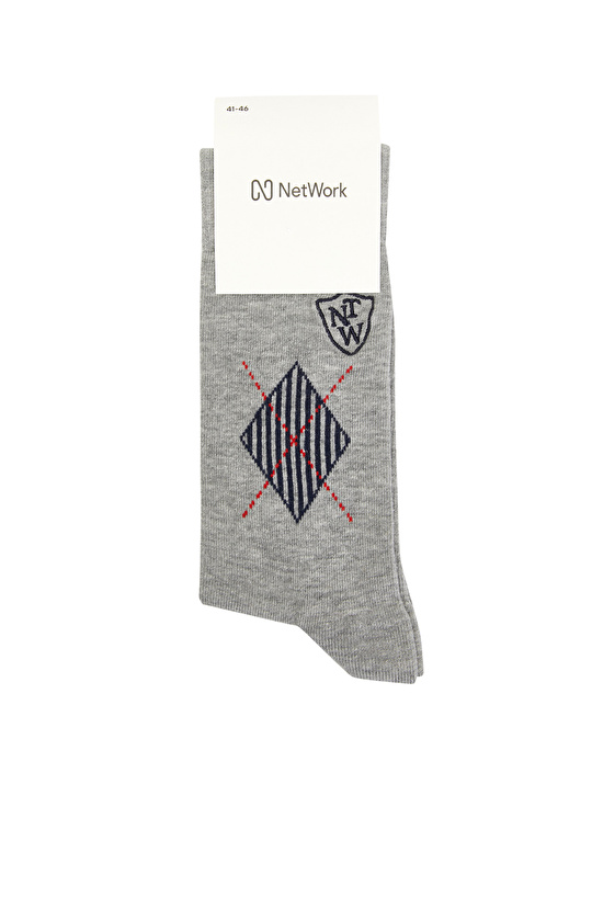 Renkli Baklava Desenli Erkek Çorap