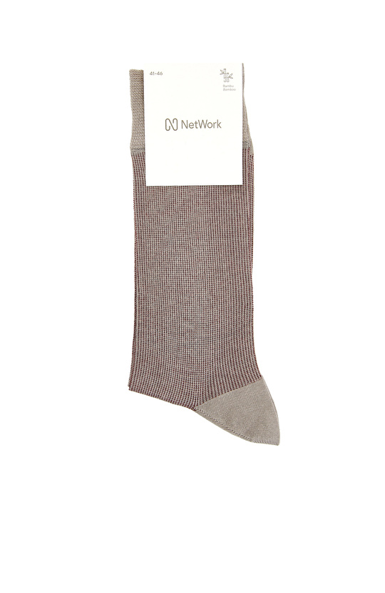 Bordo Desenli Erkek Bambu Çorap