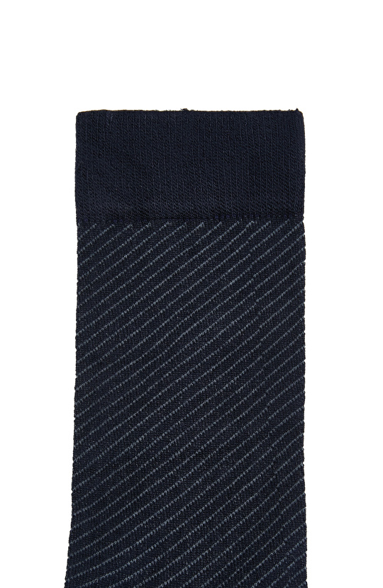 Lacivert Çizgili Erkek Bambu Çorap