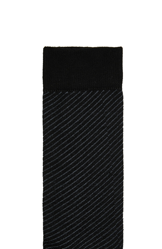 Siyah Çizgili Erkek Bambu Çorap