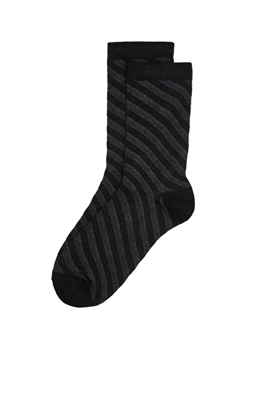 Siyah İnci Detaylı Kadın Çorap