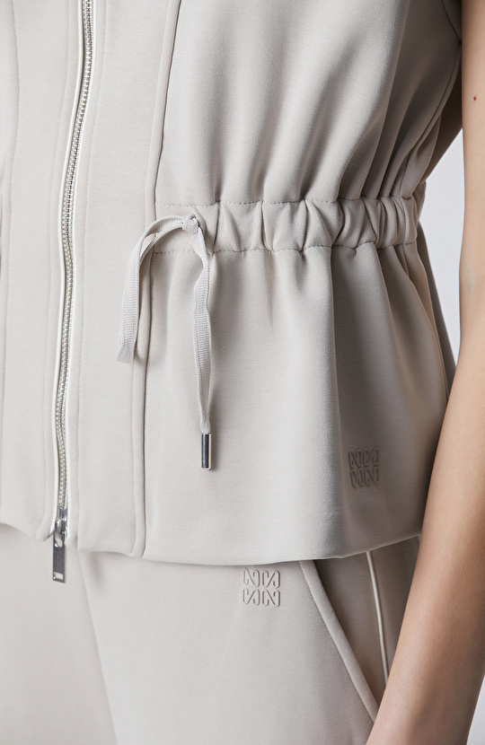 Taş Modal Karışımlı Biye Detaylı Ceket