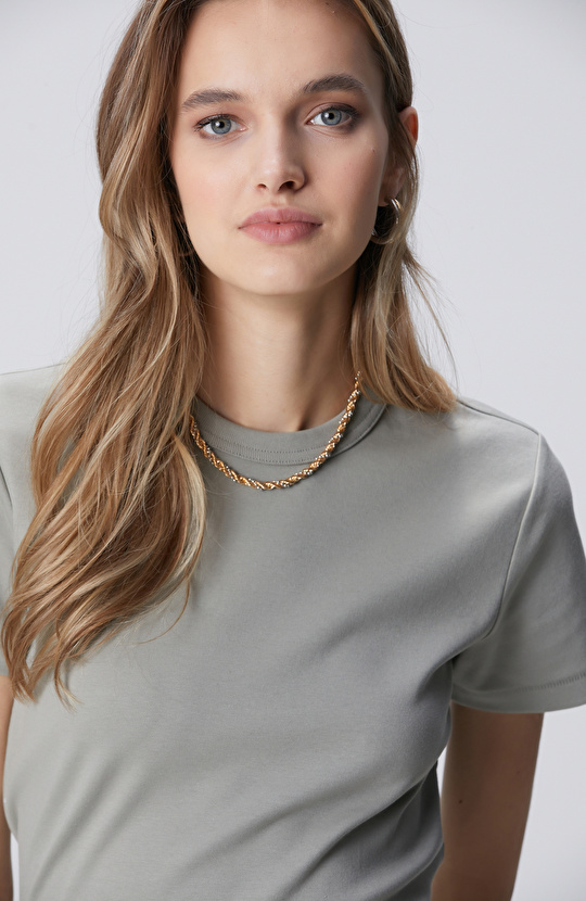 Açık Haki Basic T-shirt