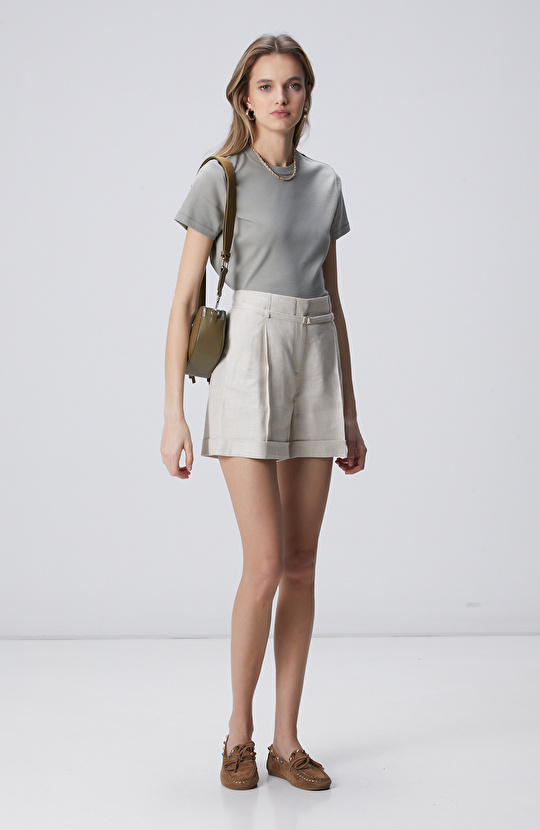 Açık Haki Basic T-shirt