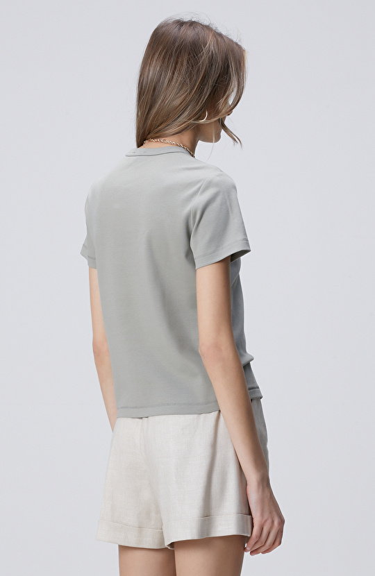 Açık Haki Basic T-shirt