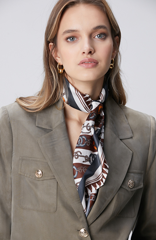 Haki Cupro Blazer Ceket