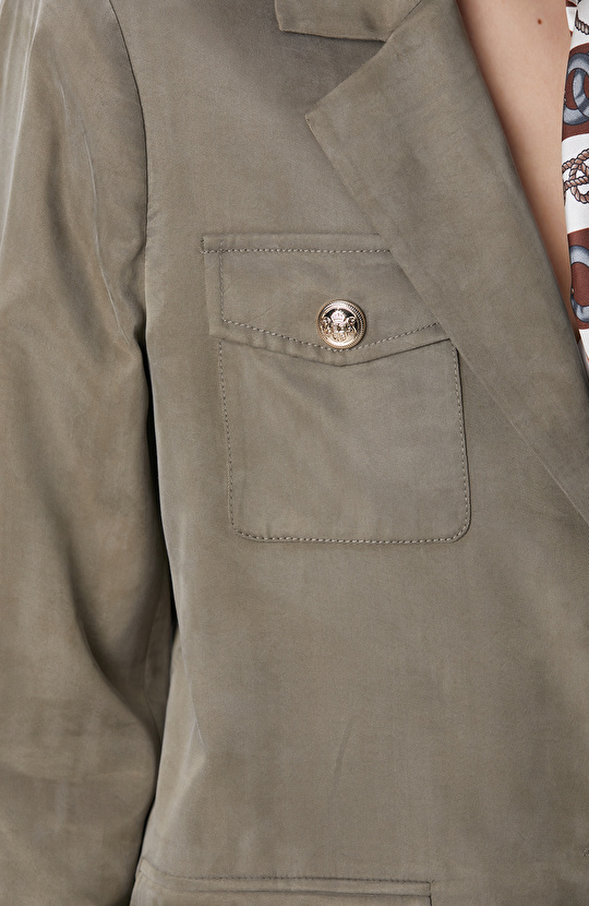 Haki Cupro Blazer Ceket