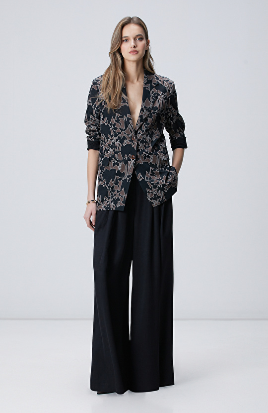 Siyah Kahverengi Desenli Ceket