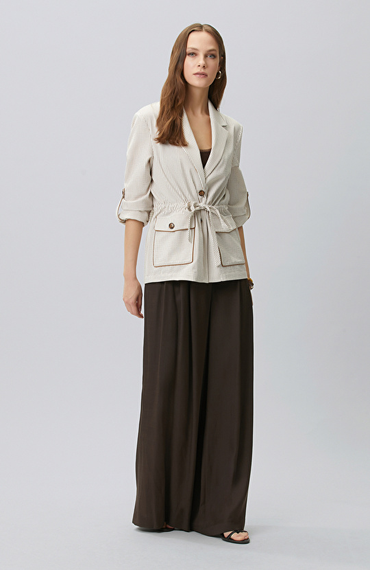 Off White Striped Jacket