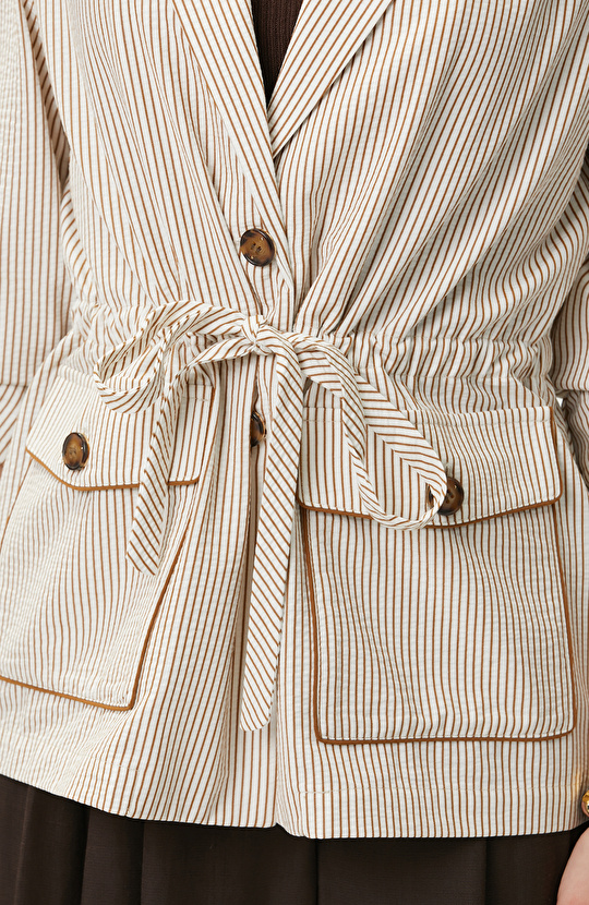 Off White Striped Jacket