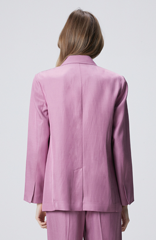 Menekşe Keten Karışımlı Ceket