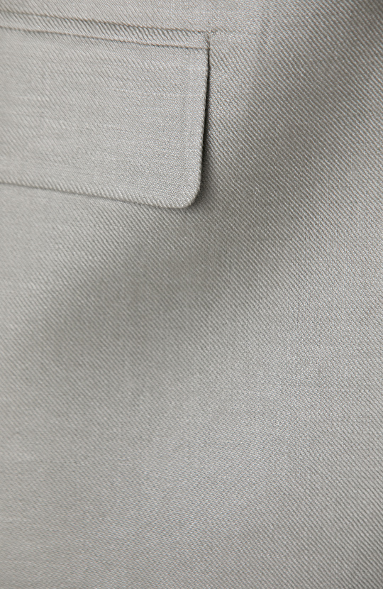 Açık Haki Kruvaze Kapama Keten Ceket